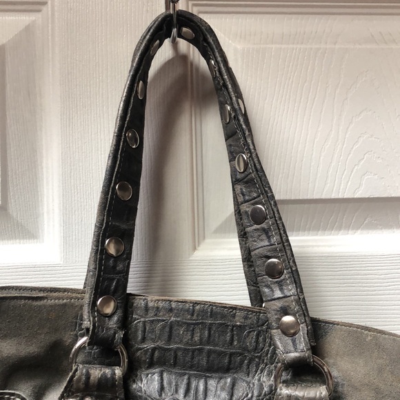 Hammitt Crocodile Grey Grey Studded Tote handbag used - Picture 9 of 16